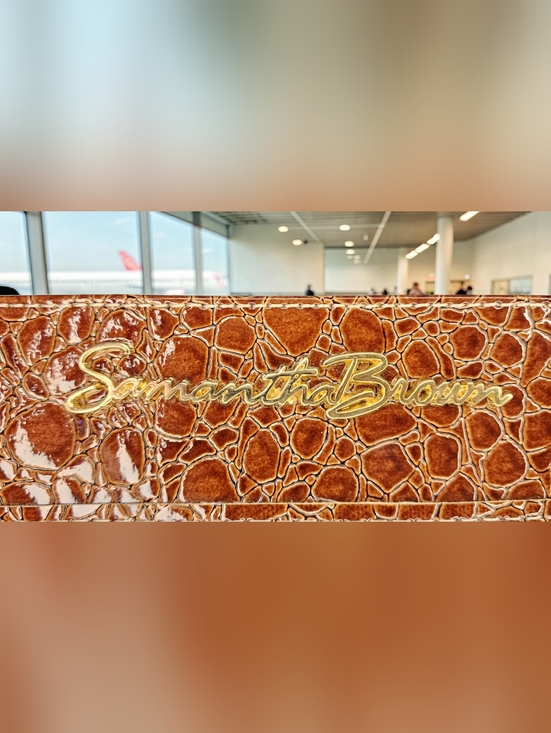 Samantha Brown Faux Crocodile Embossed Passport Travel Wallet Organizer - Picture 11 of 12